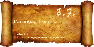 Baranyay Ferenc névjegykártya