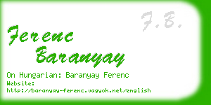 ferenc baranyay business card